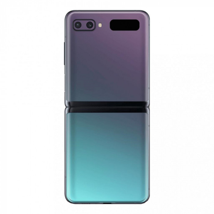 Set Folii Skin Acoperire 360 Compatibile cu Samsung Galaxy Z Flip (2020) (Set 2) - ApcGsm Wraps Cameleon Lavander Blue