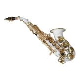Saxofon Sopran curbat Karl Glaser Sopranina Alb+clape Auriu WhiteGold Saxophone Neuenkirchen-Germany