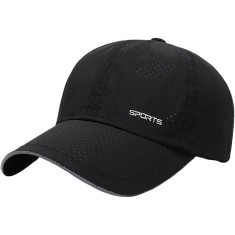 Sapca sport perforata unisex, tip ciapica, stil baseball, reglabila, model respirabil de vara, Negru