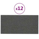 Cumpara ieftin Panouri de perete 12 buc. gri inchis 30x15 cm textil 0,54 m&sup2;