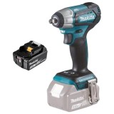 Makita DTW180Z + BL1830B - Masina de insurubat cu impact patrat 3/8 inch 180 Nm M16 + Acumulator Li-Ion 18 V 3 Ah