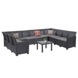 Canapea de colț Claire XII cu 11 locuri și masă Orlando