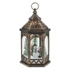 Felinar Suspendabil LED Bronz, Brad Inzapezit, Copii &amp; Mos Craciun, 18x16x34cm, Decor Craciun