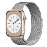 Cumpara ieftin Curea metalica milanese, marca THD pentru Apple Watch 45 mm seria 7 si Apple Watch Ultra 49 mm, marime universala, culoarea argintiu