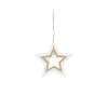 Decoratiune Craciun, tip stea, alb + maro, 12 cm, D261405