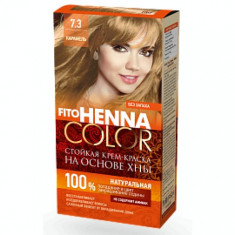 Vopsea de par permanenta fara amoniac FITO Henna Color 7.3 CARAMEL foto