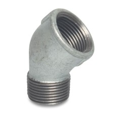 Fitting fontă maleabilă, cot 45 grade, 1 1/2 țoli, filet interior exterior - Boni-Shop