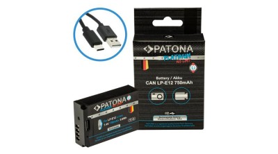 Baterie PATONA Platinum cu intrare USB-C pentru Canon LP-E12 EOS 100D EOS-M50 EOS-100D foto