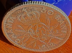 50 BANI 1912 CAROL I/ ARGINT(.835)/ 2,5 g. / 18 mm./ SE VINDE MONEDA DIN POZE