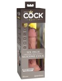 Dildo 53X 6&quot; Dual Density Vibrating Silicone Cock Light