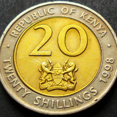 Moneda exotica - bimetal 20 SHILLINGS - KENYA, anul 1998 *cod 1044