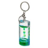 Breloc cu Clepsidră Transparentă, Lichid, 3.5x8cm, Verde și Albastru, CMCLASS