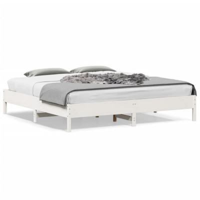Cadru pat, alb, 180x200 cm, lemn masiv de pin GartenMobel Dekor foto