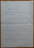Manuscris olograf Geo Bogza, Panoplia, o pagina