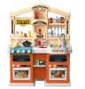 Bucatarie Copii WePro Store cu Abur si Apa, 77 Accesorii, Lumini, Sunete, Portocalie, 3 ani+