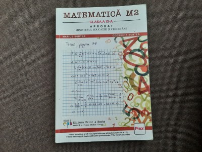MATEAMATICA MANUAL CLASA A XI A M2 MARIUS BURTEA 25/0 foto