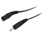 Cablu DC Negru 2x0,5mm2 Cu Mufă și Soclu Drept