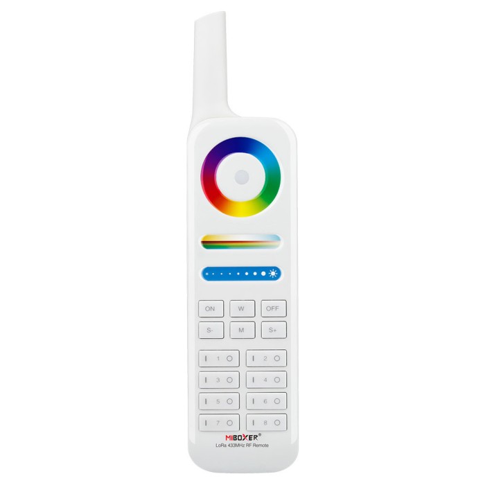 Telecomanda Mi-Light FUT086 MiBoxer 8-zone LoRa 433MHz sistem pentru control lampi, raza 2 km