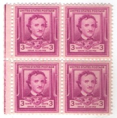 Statele Unite 1949 - Edgar Allan Poe, neuzata de 4 foto