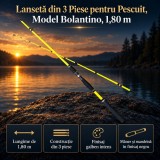 Lansetă din 3 Piese pentru Pescuit, Model Bolantino, 1,80 m