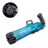 Aparat de facut baloane cu lumini si solutie,21 gauri,albastru,Bubble Power Gun Fun,+4 ani, Oem