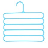 Umeras din Plastic, Antiderapant si Multifunctional pentru Organizarea Hainelor, cu 5 Pozitii, 31x31 cm, Albastru