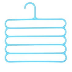 Umeras din Plastic, Antiderapant si Multifunctional pentru Organizarea Hainelor, cu 5 Pozitii, 31x31 cm, Albastru