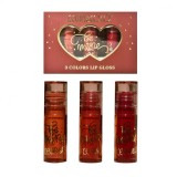 Set rujuri de buze lucioase, kevin &amp; coco, be mine 3 culori, lip-gloss, 11 x 7.3 x 2.7cm, roz-rosu, varianta b
