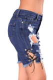W541-444 Pantaloni trei sferturi cu rupturi in fata, M, S/M, XL