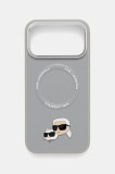 Karl Lagerfeld husă pentru telefon iPhone 17 Pro Max culoarea gri, KLHMP17XPSMLRKCG