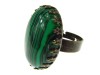 Inel vintage reglabil masiv cu malachit 25x18 MM, Inele fashion