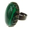 Inel vintage reglabil masiv cu malachit 25x18 MM