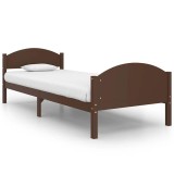 Cumpara ieftin Cadru de pat, maro inchis, 100x200 cm, lemn masiv de pin