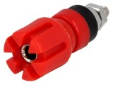 Soclu banană 4mm roșie 30A 60VDC 48mm