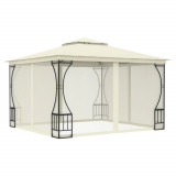 Pavilion cu plase, crem, 300 x 300 x 265 cm, vidaXL