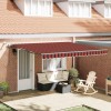 Marchiză retractabilă automată cu LED portocalie și maro 400x350 cm