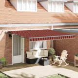 Marchiză retractabilă automată cu LED portocalie și maro 400x350 cm