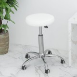 vidaXL Scaun de birou pivotant, alb, piele ecologică
