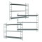 Set 3 buc raft perete Str&auml;ngn&auml;s 50x60x15cm otel gri albastrui [en.casa] HausGarden Leisure
