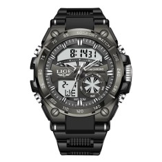 Ceas Barbati Lige 8971 Negru , Design Military, Functii Multiple, Cronograf, Rezistent la Apa 5ATM