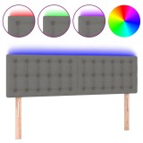 Cumpara ieftin Tablie de pat cu LED, gri inchis, 144x5x78/88 cm, textil