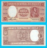Chile (p#111) 10 Pesos 1947 aUNC+ &#039;1 Condor&#039; serie: T114 090142