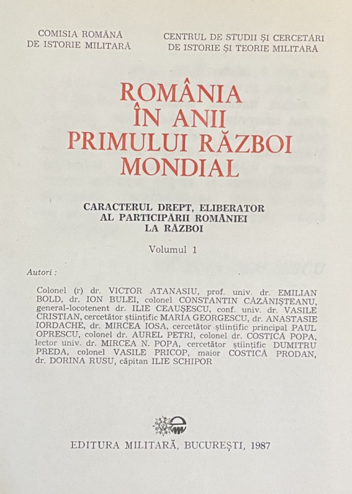 Romanii in anul Primului Razboi Mondial