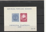 ROMANIA 1950 LP 260 EXPOZITIA FILATELICA COLITA NEDANTELATA MNH NESTAMPILATA
