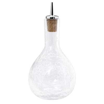 Dash-Bottle, Bitterflasche - Craquel&amp;eacute; Glas mit verchromten Ausgiesser foto