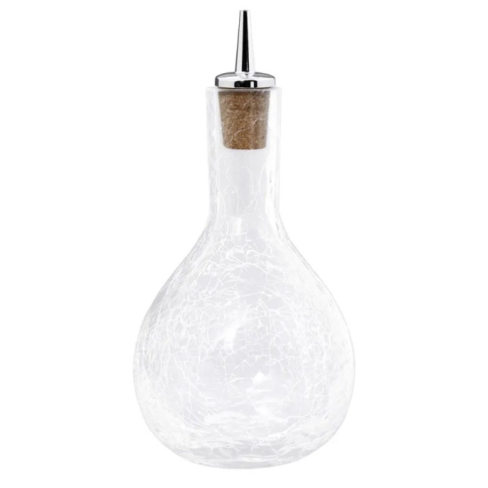 Dash-Bottle, Bitterflasche - Craquel&eacute; Glas mit verchromten Ausgiesser