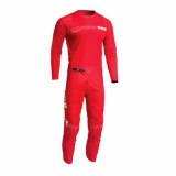 Costum Motocross/Enduro Thor Sector Minimal rosu cu alb