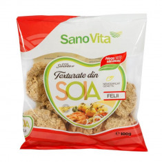 Soia Felii Sano Vita, 100g, Punga de Soia pentru Preparate, Felii Soia pentru Preparate de Post, Soia Sano Vita, Soia de Calitate, Punga de Soia Felii