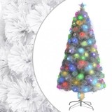 VidaXL Brad de Crăciun artificial pre-iluminat alb 120 cm fibră optică
