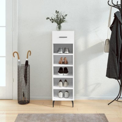 vidaXL Pantofar, alb, 30x35x105 cm, lemn compozit foto